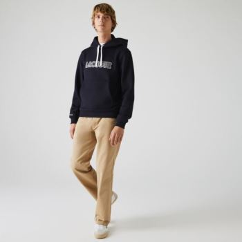 Lacoste Lacoste Hooded Fleece Sweatshirt - Mikiny Pánské Tmavě Blankyt Blankyt | CZ-pijscx